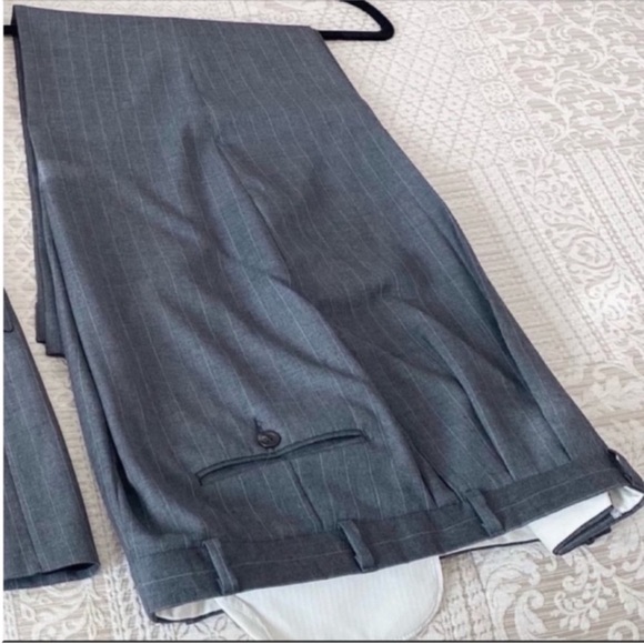 Men’s Ralph Lauren Chaps Gray Suit Jacket and Cuffed Pants Size 41 Regular - Picture 4 of 9